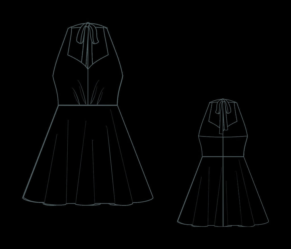 Halter Neck Open Back Dress Sewing Pattern PDF XS-4XL