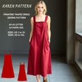 Trapeze Midi Pinafore Dress Sewing Pattern Linen Overall PDF XS-4XL
