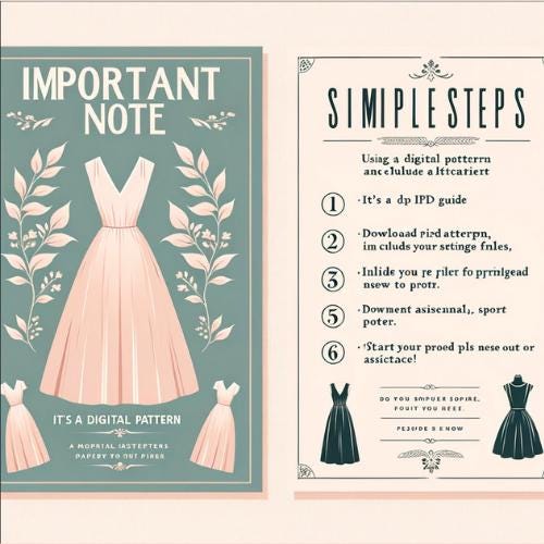 Regency Gown Sewing Pattern PDF XS-4XL