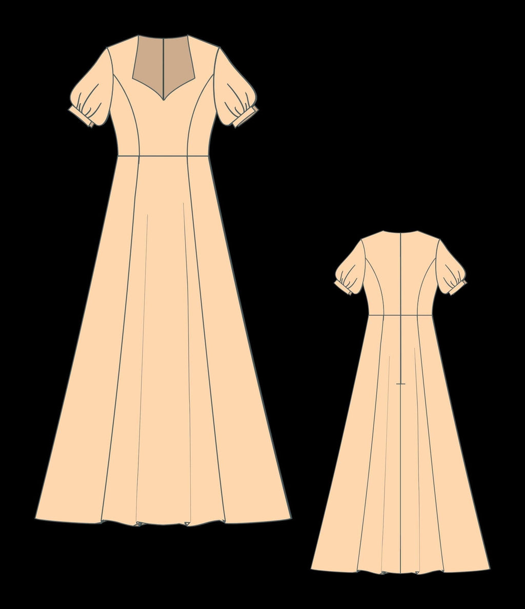 Regency Gown Sewing Pattern PDF XS-4XL