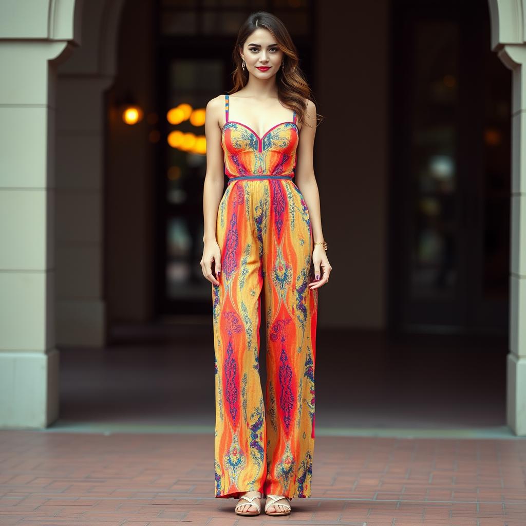 Boho Wide Leg Jumpsuit Sewing Pattern PDF XS-4XL
