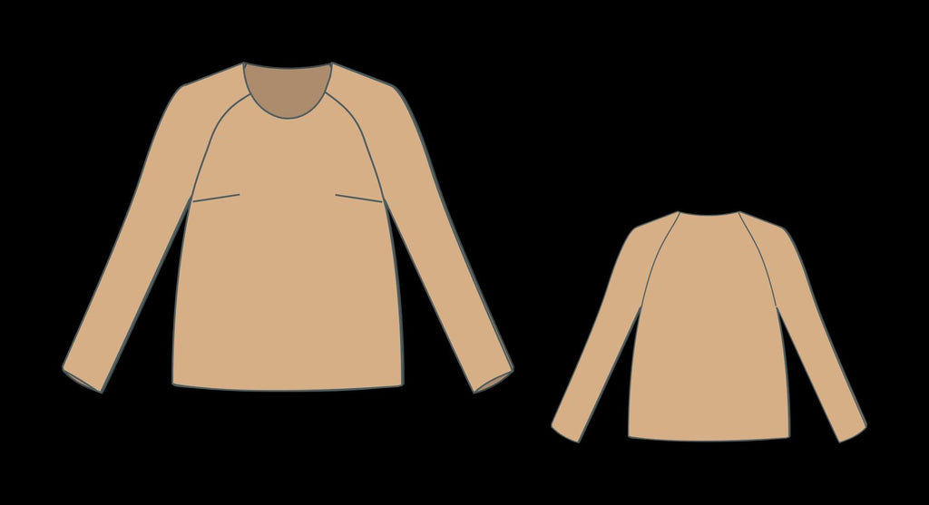 Raglan Sleeve Sweatshirt Sewing Pattern PDF XS-4XL