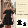 Sleeveless Off Shoulder Circle Mini Dress Sewing Pattern PDF XS-4XL