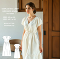 Surplice Neck Linen Midi Dress Sewing Pattern PDF XS-4XL