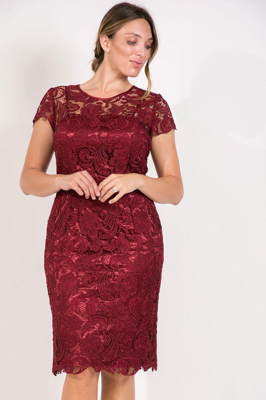 Short Lace Mother of Bride Dress